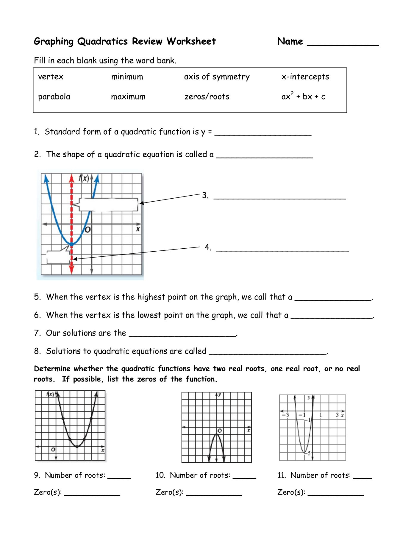 30 Graphing Quadratics Worksheet Answers Education Template