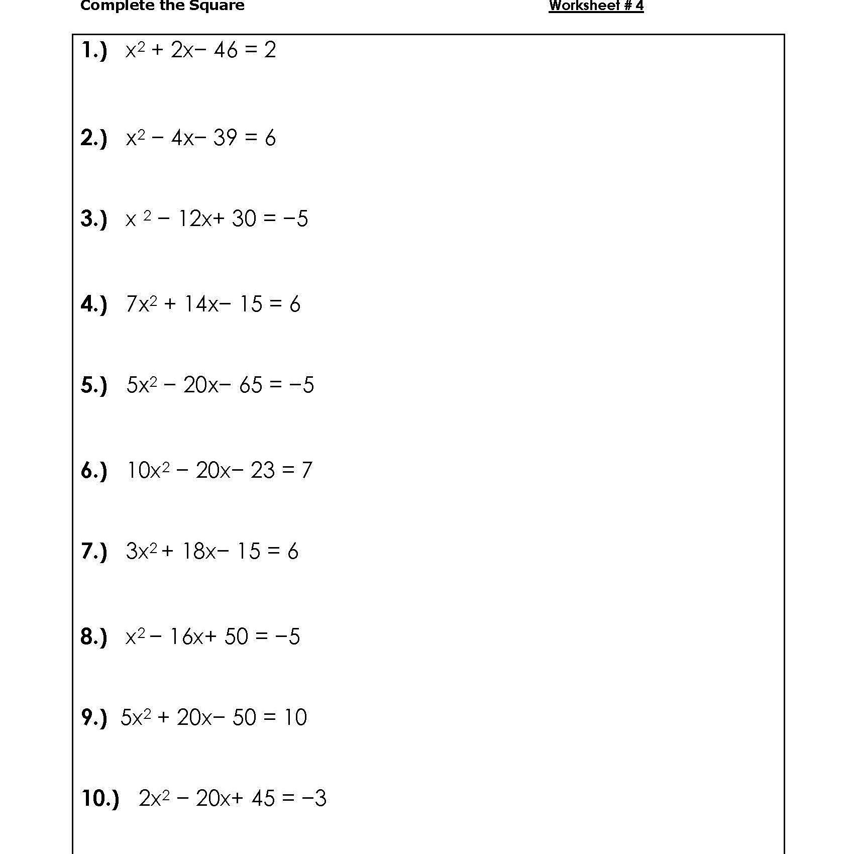 Answer Key Solving Quadratic Equations By Factoring Worksheet Answers Answer Key Solving Quadratic Equations By Factoring Worksheet Answers