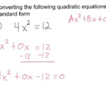 Converting Quadratic Equations Into Standard Form YouTube