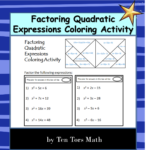 Factoring Quadratic Expressions Activity Made By Teachers