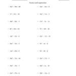 Factoring Quadratic Expressions With a Coefficients Up To 81 A