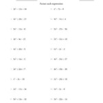 Factoring Quadratic Expressions With Positive a Coefficients Up To 5 E