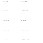 Factoring Review Worksheet Algebra 2 Ivuyteq