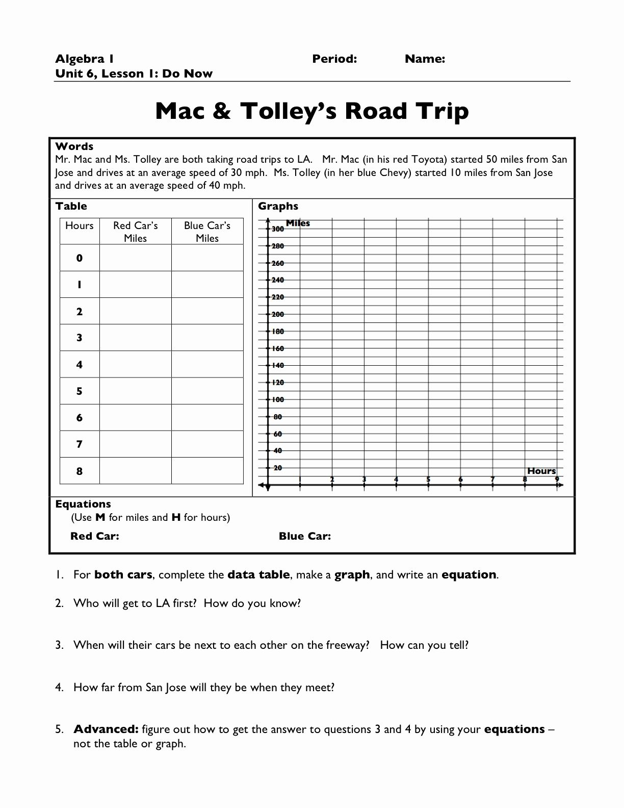 Linear Quadratic Systems Worksheet Linear Quadratic Systems Worksheet