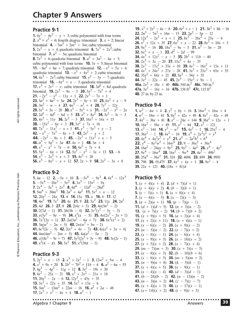 Practice 10 5 Factoring To Solve Quadratic Equations Answers Tessshebaylo