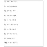 Quadratic Equation Worksheets Printable PDF Download