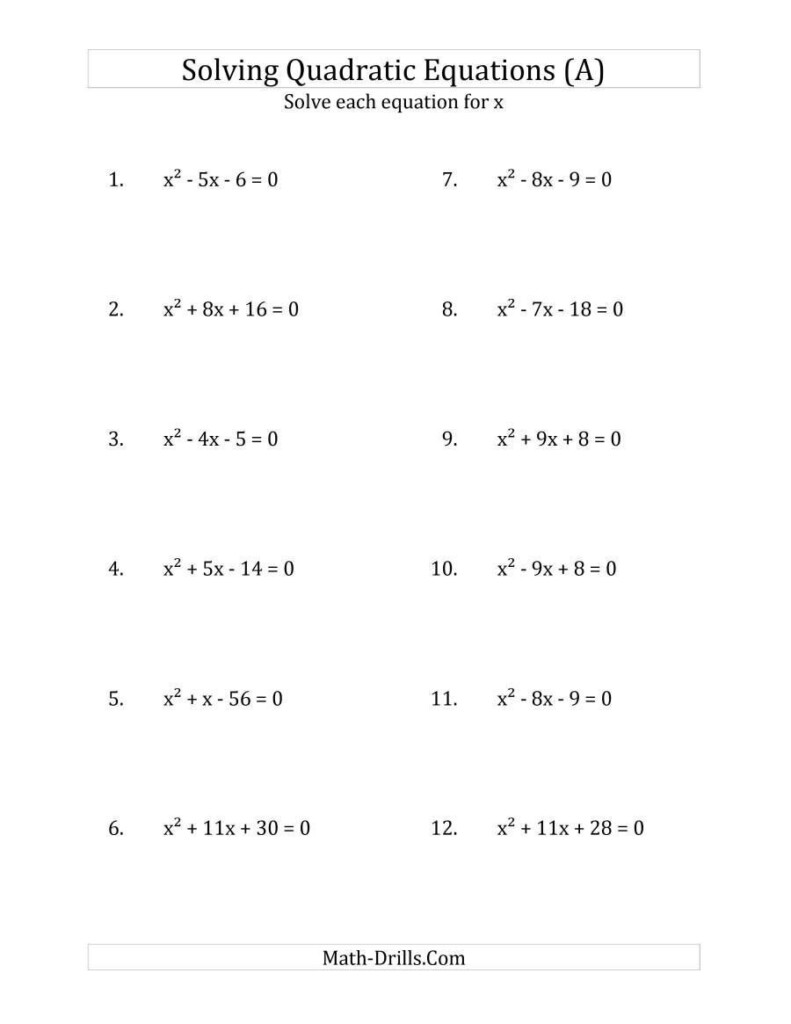Simplifying Radicals Worksheet Answer Key The Solving Quadratic 