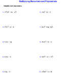 Algebra 1 Worksheets Monomials And Polynomials Worksheets