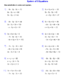 Algebra 2 Worksheets Systems Of Equations And Inequalities Worksheets