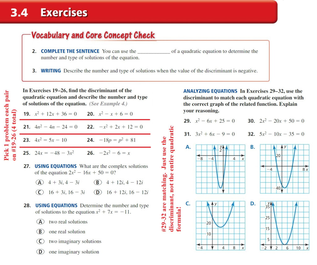 Chapter 03 Quadratic Equations And Complex Numbers Mr Urbanc s 
