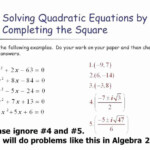 Completing The Square Practice Worksheet Lovely Algebra 1 Problem