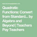 Converting Standard Form To Vertex Form Worksheet Kidsworksheetfun