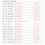 Factoring Quadratic Equations Worksheet Template Tips And Reviews