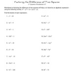 Factoring Quadratic Expressions Worksheet Answers WERT SHEET