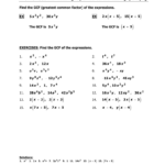 Factoring Trinomials Worksheet Doc Thekidsworksheet