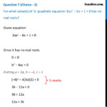 For What Value s Of a Quadratic Equation 3ax 2 6x 1 0 Has No