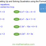 Forming And Solving Quadratic Equations Mr Mathematics