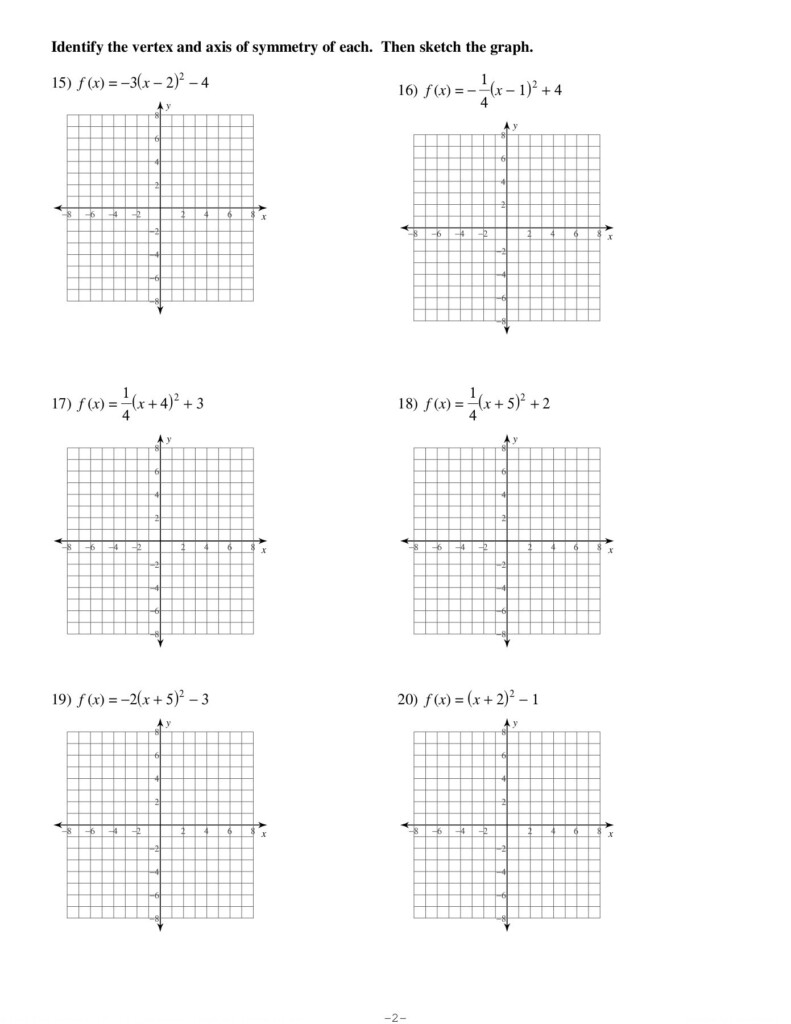 Graphing Parabolas In Vertex Form Worksheet PICTURETHISEVERYDAYBEAUTY
