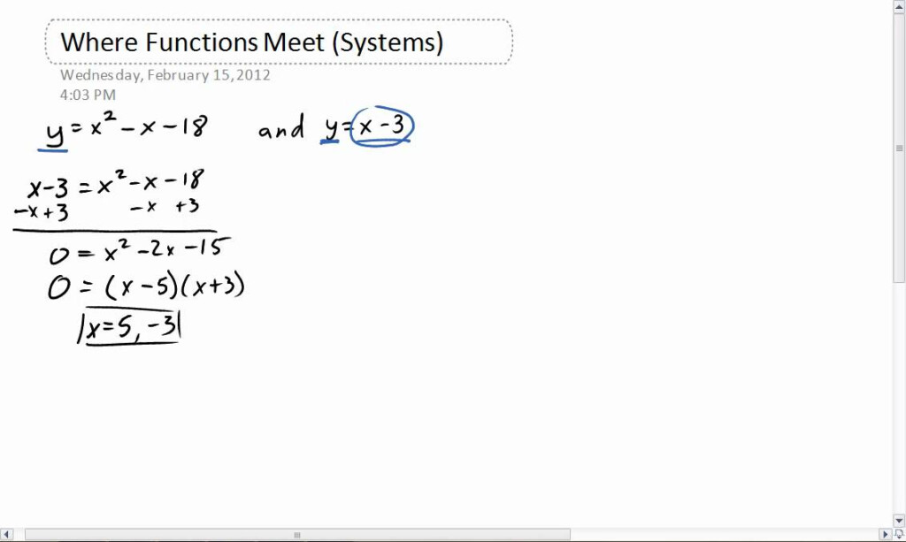 How To Solve Systems Of Linear And Quadratic Equations Using 