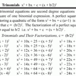 Perfect Square Trinomial Worksheet Worksheet