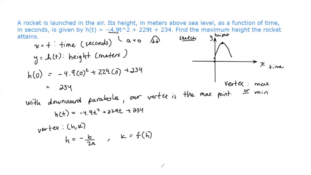 Quadratic Function Word Problem YouTube
