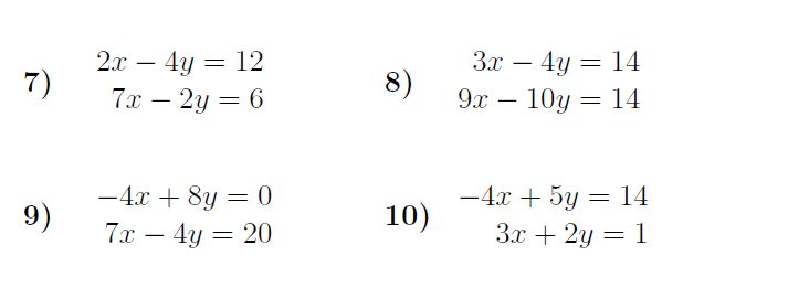 Simultaneous Equations Elimination Worksheet with Solutions A