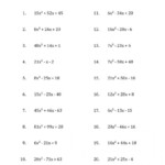 Solving Quadratic Equations By Factoring Worksheet Answers Algebra 2