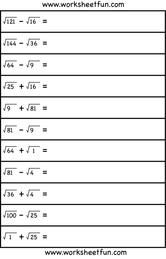 Solving Square Root Equations Worksheet Kidsworksheetfun