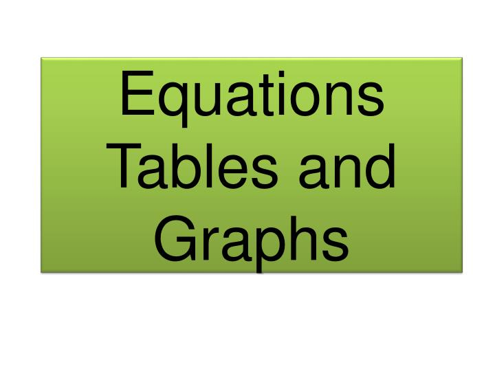 Table Graph Equation Worksheet