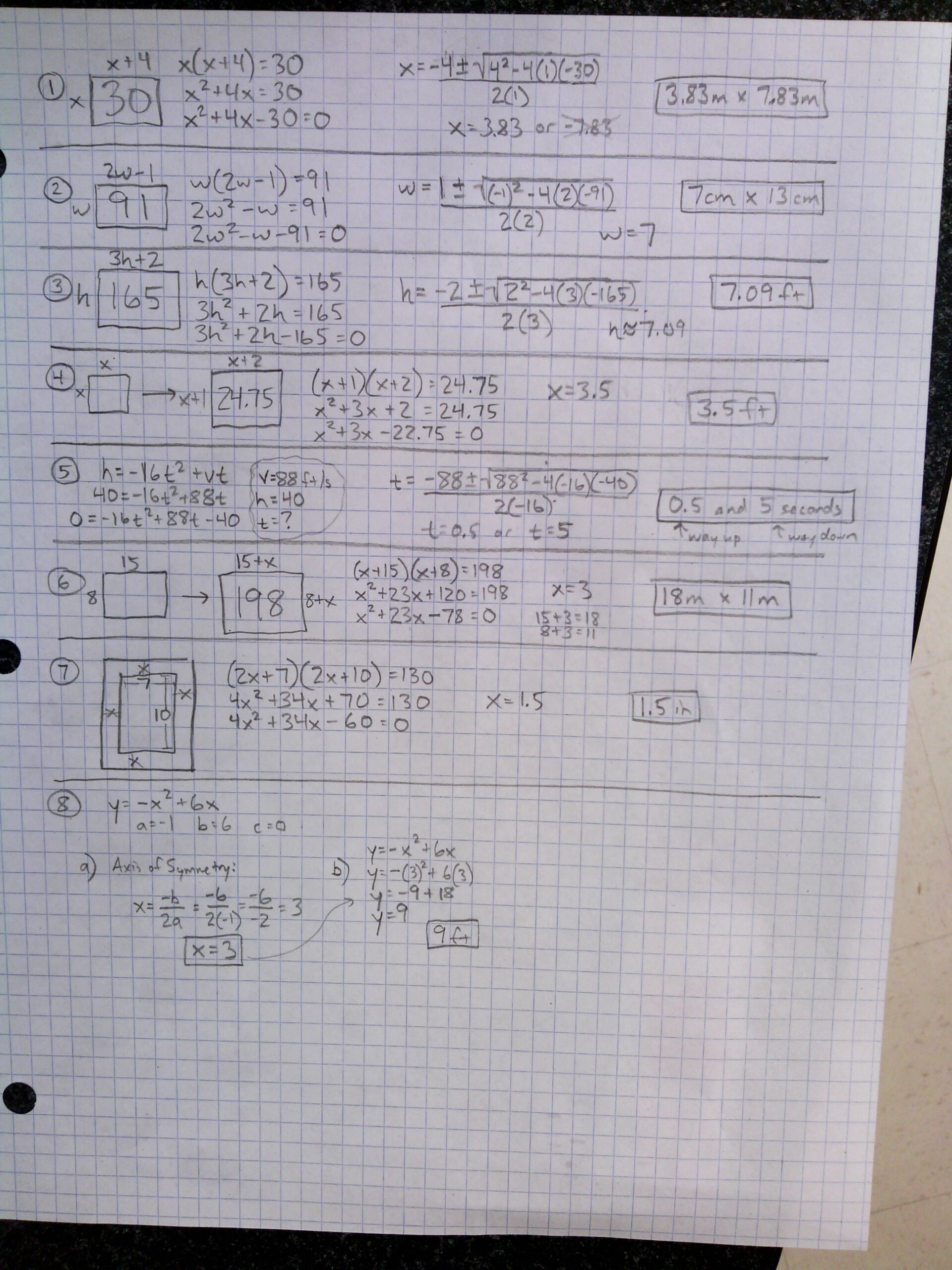 Unit 9 Quadratic Functions Camann Math Cafe Unit 9 Quadratic Functions Camann Math Cafe