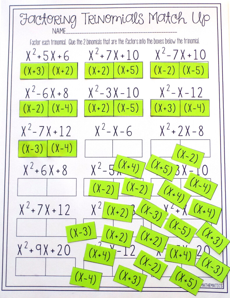 10 Factoring Binomials Worksheet Worksheets Decoomo