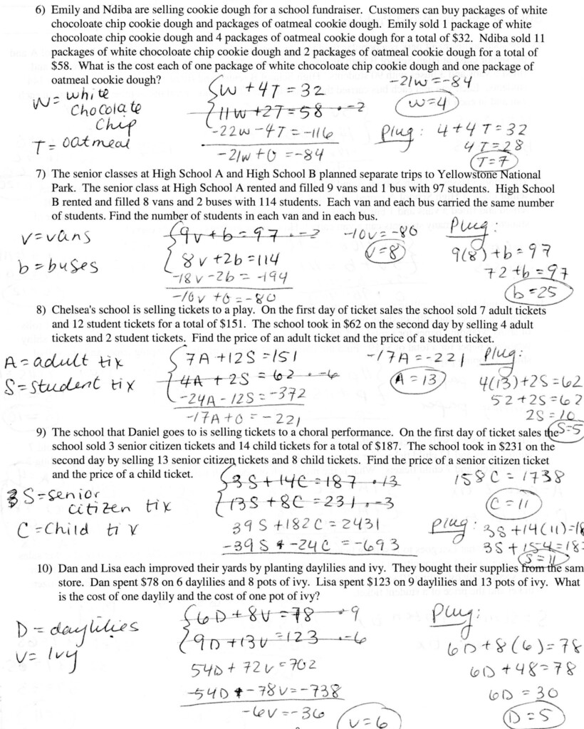 30 Systems Of Equations Worksheet Pdf Education Template