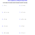 Algebra 1 Worksheets Quadratic Functions Worksheets
