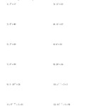 Algebra 2 Solving Quadratic Equations By Factoring Worksheet Answers