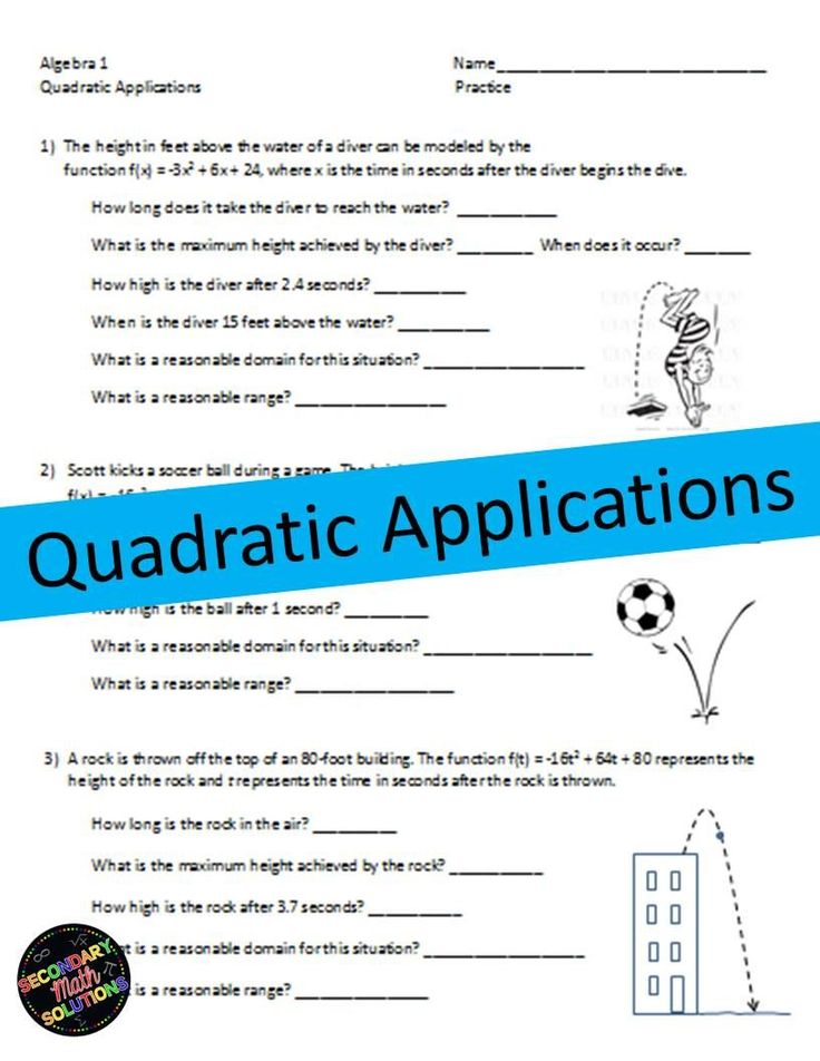 Applications Of Quadratic Equations Worksheet Abjectleader