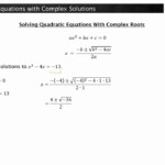 Complex Quadratic Equation Worksheet With Answers Tessshebaylo