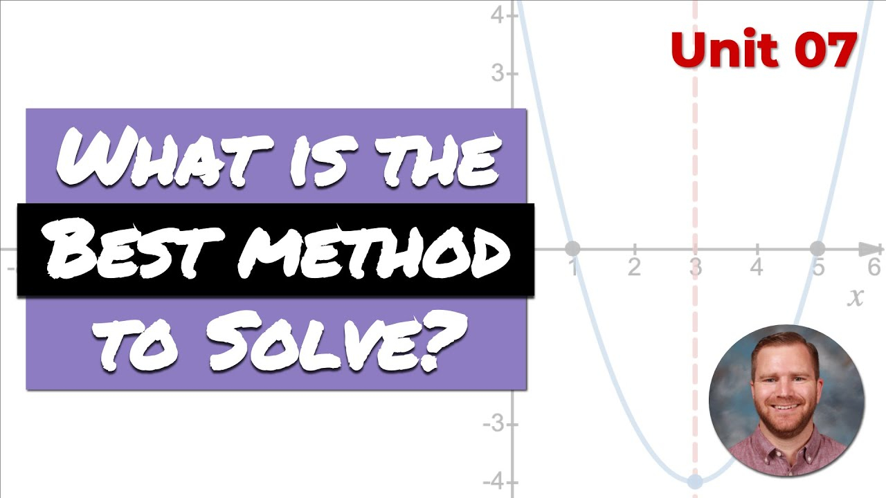 Determining The Best Method To Solve Quadratic Equations YouTube Determining The Best Method To Solve Quadratic Equations YouTube