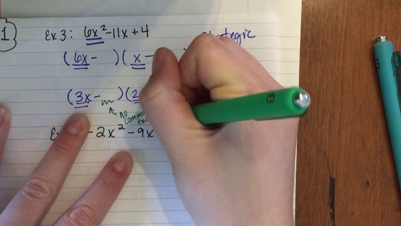 Factoring Quadratic Trinomials When Leading Coefficient Is NOT 1 YouTube Factoring Quadratic Trinomials When Leading Coefficient Is NOT 1 YouTube