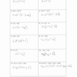Factoring Quadratic Trinomials Worksheet