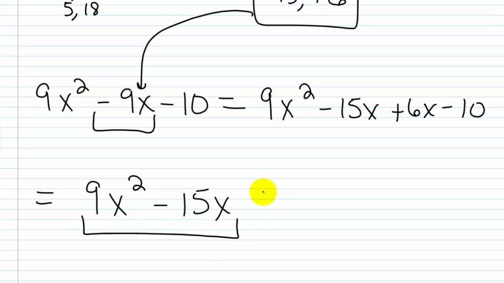 Factoring Quadratics With Leading Coefficient Not Equal To 1 Worksheet 