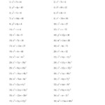 Factoring Trinomial Squares With Leading Coefficient Of 1 Worksheet