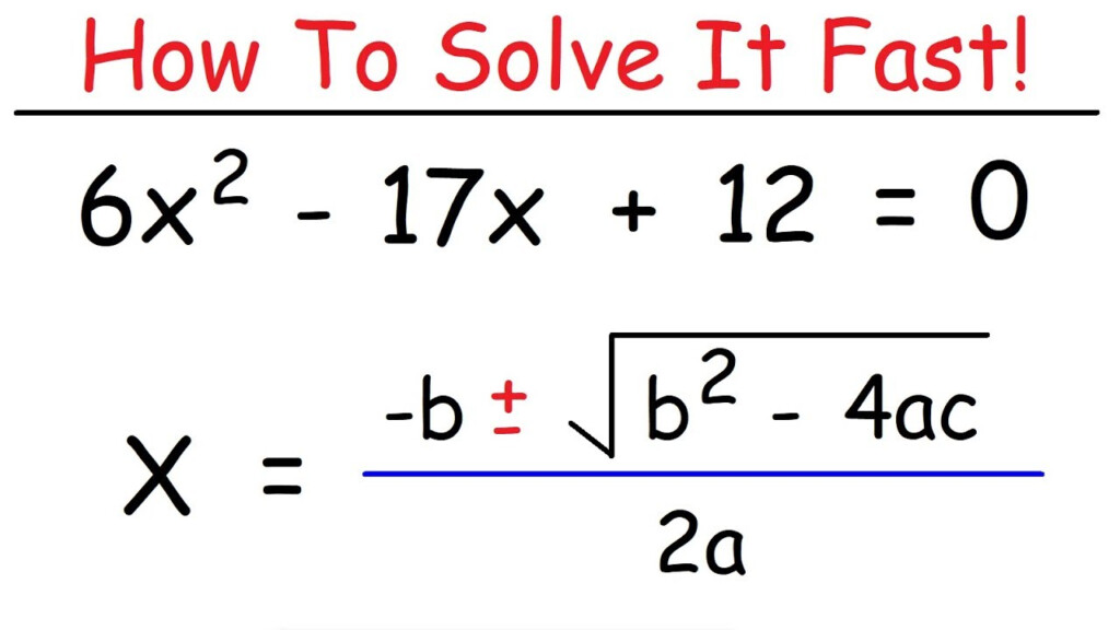 Formula Quadratic Equation Examples Pametno