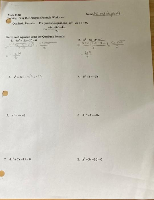 Get Answer Name Mallon Bupmolda Math 154B Solving Using The