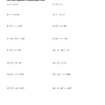 Kuta Software Solving Quadratic Equations By Factoring Worksheet