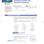 Linear Quadratic Systems Worksheet
