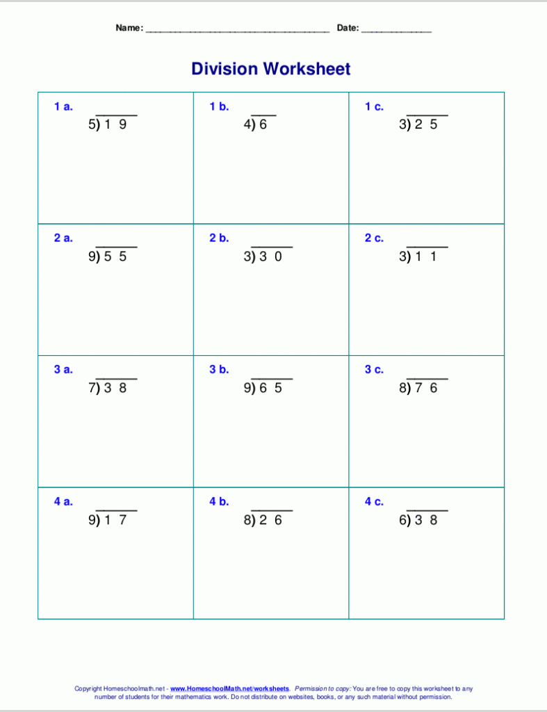 Long Division Problems No Remainder Worksheet Have Fun Teaching 