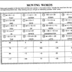 Moving Words Math Worksheet Answers Page 101 Worksheet Resume Examples