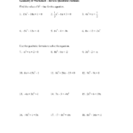 Quadratic Equation Worksheet With Answers Db excel
