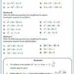Quadratic Equations Worksheet Grade 8 Tessshebaylo