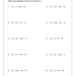 Quadratic Function Worksheets